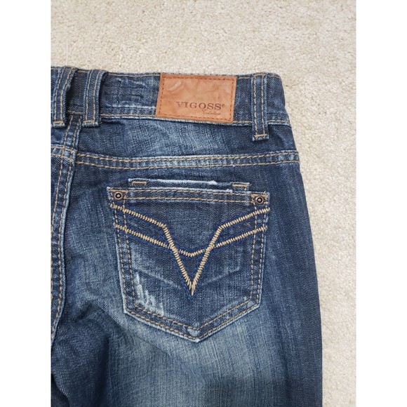 Vigoss Bootcut Stone Wash Distress Women Denim Blue Jean Size 3 - Picture 9 of 10